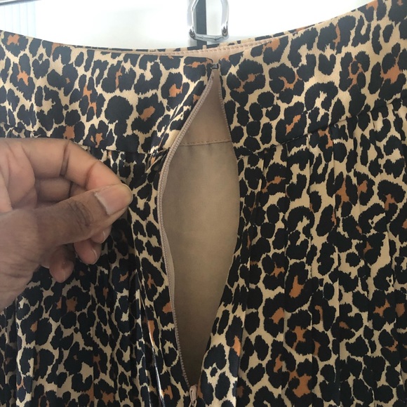 JCrew Factory Leopard pleated midi skirt. - Picture 5 of 10